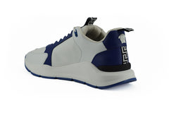 Versace Elegant Blue and White Leather Sneakers -   -  Versace.