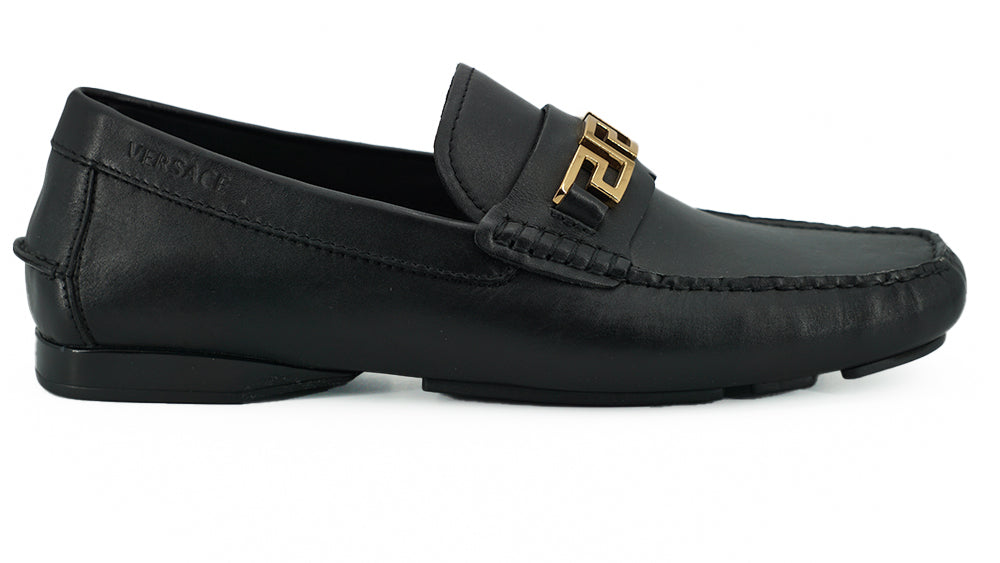 Versace Elegant Black Calf Leather Men's Loafers -   -  Versace.
