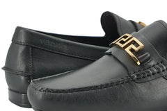 Versace Elegant Black Calf Leather Men's Loafers -   -  Versace.