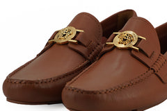 Versace Elegant Medusa-Embossed Leather Loafers -   -  Versace.
