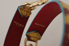 Dolce & Gabbana Yellow Red Leather Gold Tone Shoulder Strap - - Dolce & Gabbana.