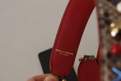 Dolce & Gabbana Brown Python Leather Studded Shoulder Strap - - Dolce & Gabbana.