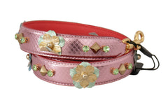 Dolce & Gabbana Metallic Pink Leather Studded Shoulder Strap - - Dolce & Gabbana.