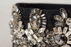 Dolce & Gabbana Black Silk Brass Crystal Embellished Waist Belt -   -  Dolce & Gabbana.