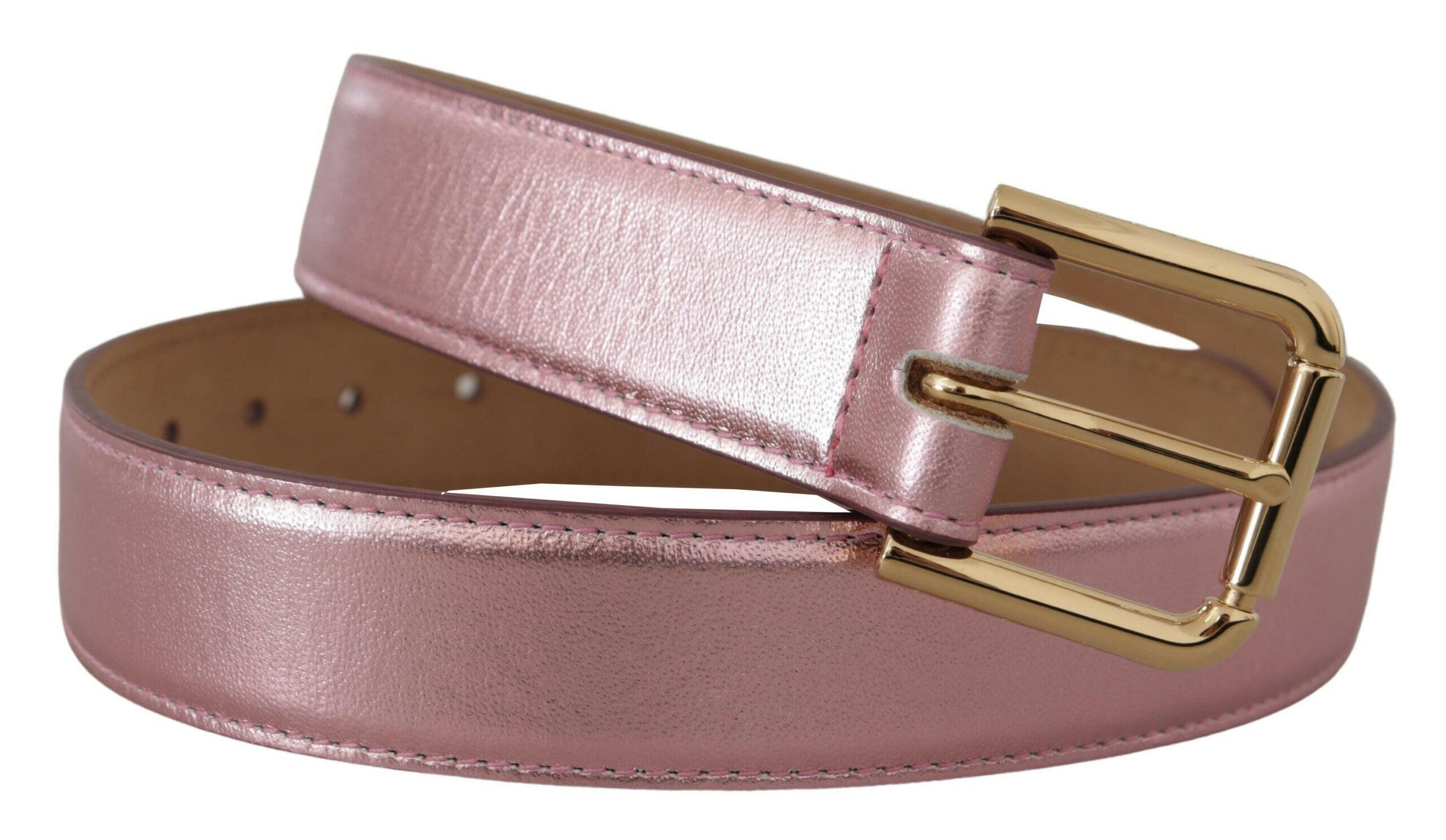 Dolce & Gabbana Metallic Pink Polished Leather Logo Metal Buckle Belt -   -  Dolce & Gabbana. Dolce & Gabbana Metallic Pink Polished Leather Logo Metal Buckle Belt -   -  Dolce & Gabbana.