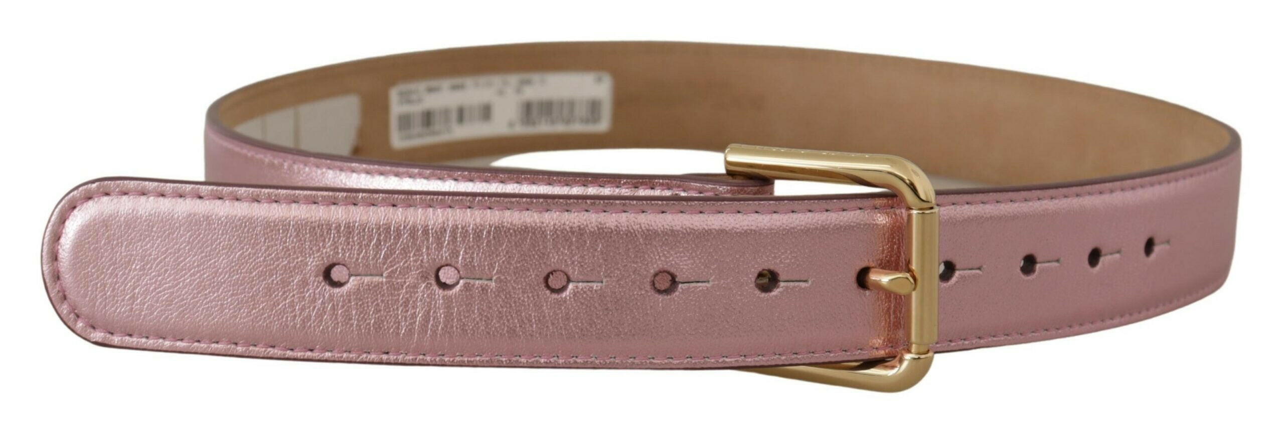 Dolce & Gabbana Metallic Pink Polished Leather Logo Metal Buckle Belt -   -  Dolce & Gabbana. Dolce & Gabbana Metallic Pink Polished Leather Logo Metal Buckle Belt -   -  Dolce & Gabbana.