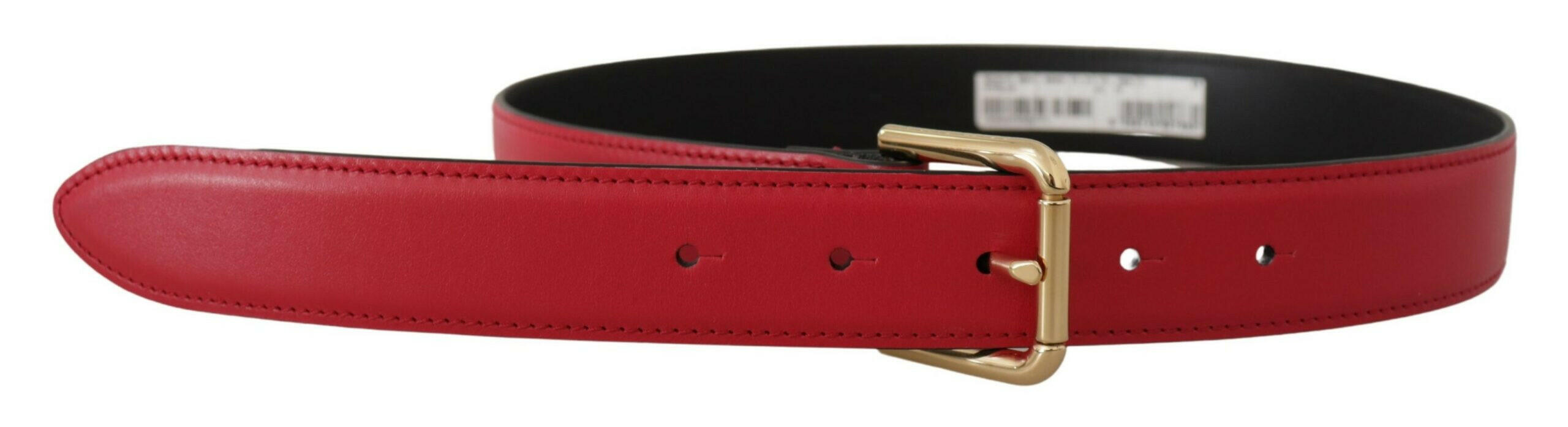 Dolce & Gabbana Red Calf Leather Gold Tone Logo Metal Buckle Belt -   -  Dolce & Gabbana. Dolce & Gabbana Red Calf Leather Gold Tone Logo Metal Buckle Belt -   -  Dolce & Gabbana.