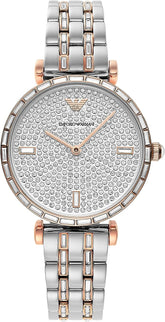 Emporio Armani Elegant Two-Tone Crystal Pave Watch -   -  Emporio Armani.