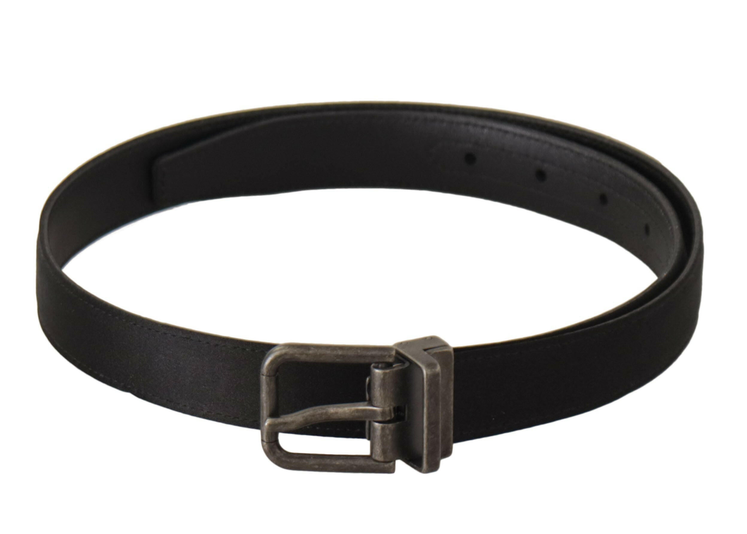 Dolce & Gabbana Black Calfskin Leather Vintage Metal Buckle Belt -   -  Dolce & Gabbana.