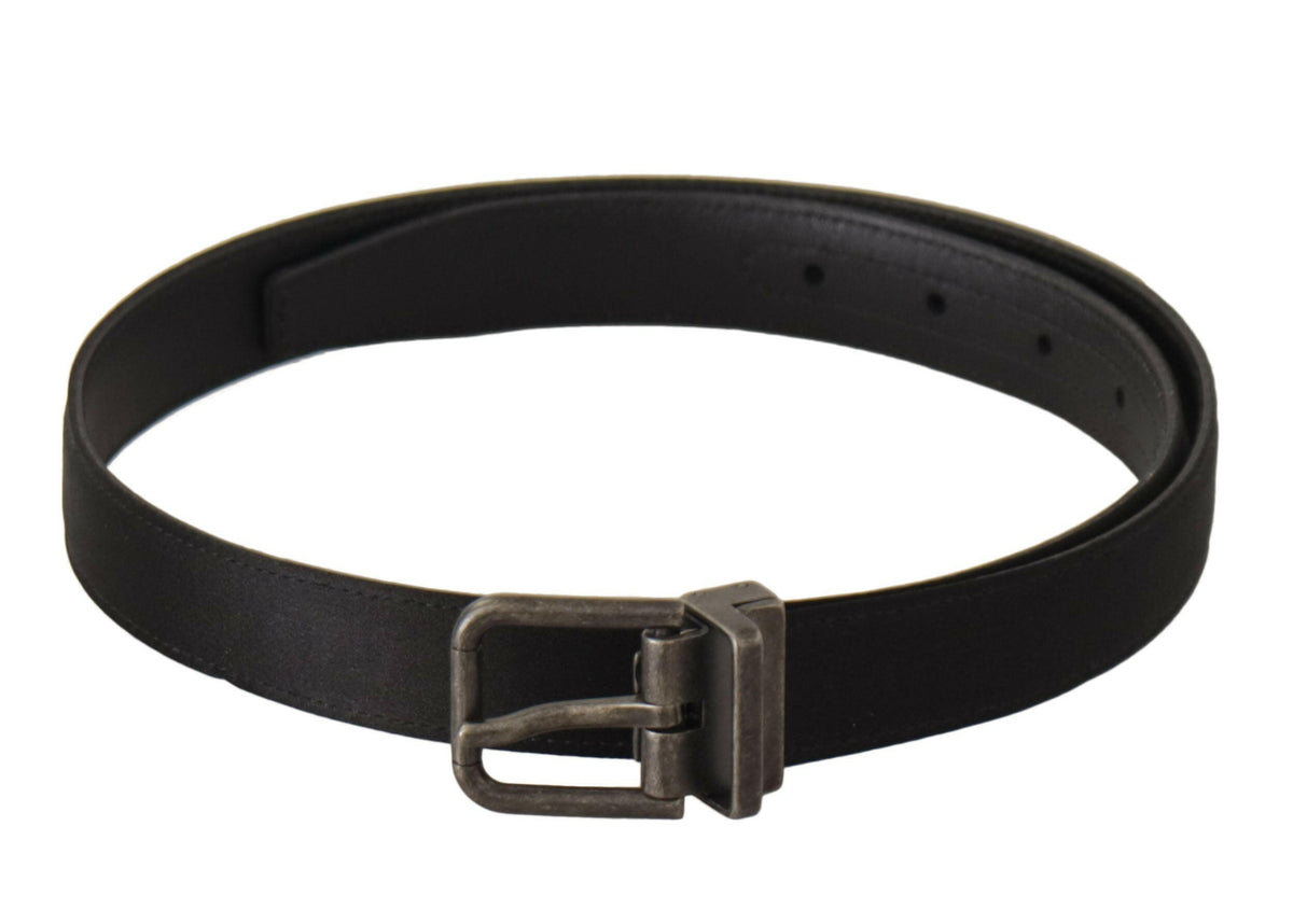 Dolce & Gabbana Black Calfskin Leather Vintage Metal Buckle Belt -   -  Dolce & Gabbana.