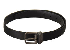 Dolce & Gabbana Black Calfskin Leather Vintage Metal Buckle Belt -   -  Dolce & Gabbana.