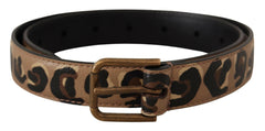 Dolce & Gabbana Brown Leopard Print Vintage Metal Waist Buckle Belt -   -  Dolce & Gabbana.