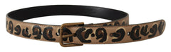 Dolce & Gabbana Brown Leopard Print Vintage Metal Waist Buckle Belt -   -  Dolce & Gabbana.