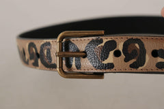 Dolce & Gabbana Brown Leopard Print Vintage Metal Waist Buckle Belt -   -  Dolce & Gabbana.