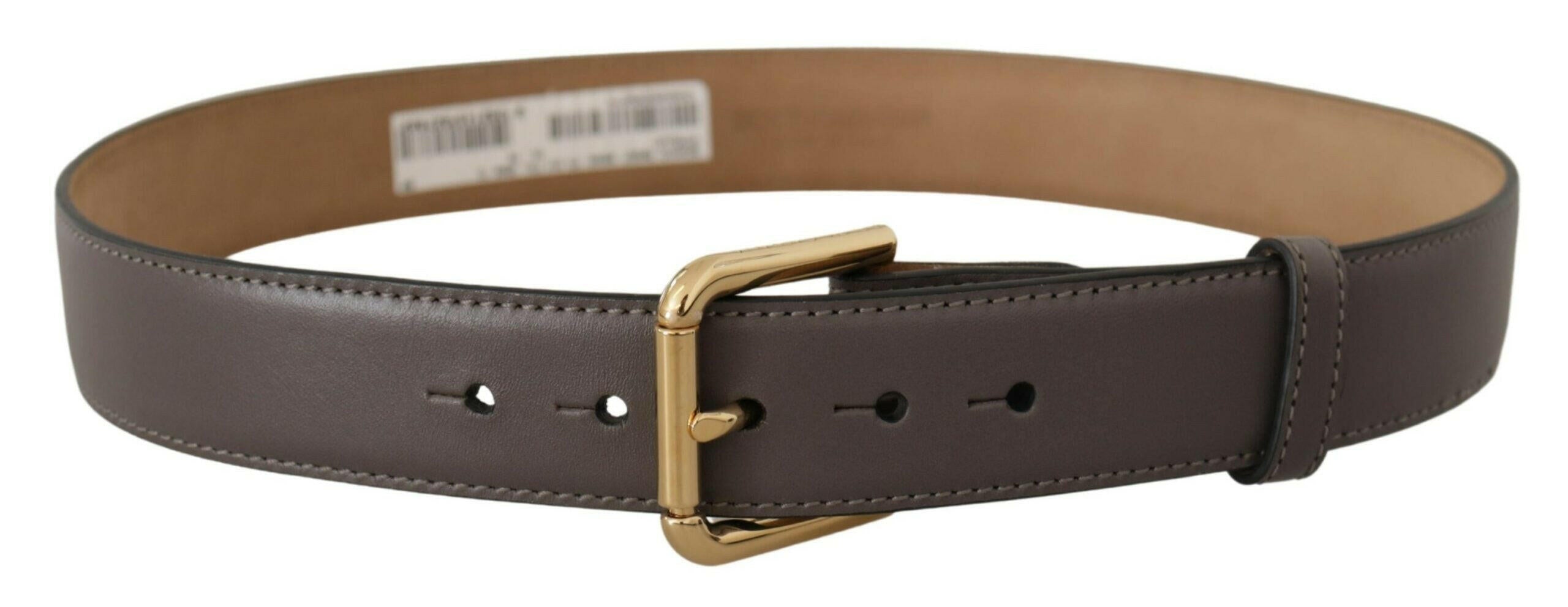 Dolce & Gabbana Gray Calfskin Leather Gold Metal Logo Buckle Belt -   -  Dolce & Gabbana. Dolce & Gabbana Gray Calfskin Leather Gold Metal Logo Buckle Belt -   -  Dolce & Gabbana.