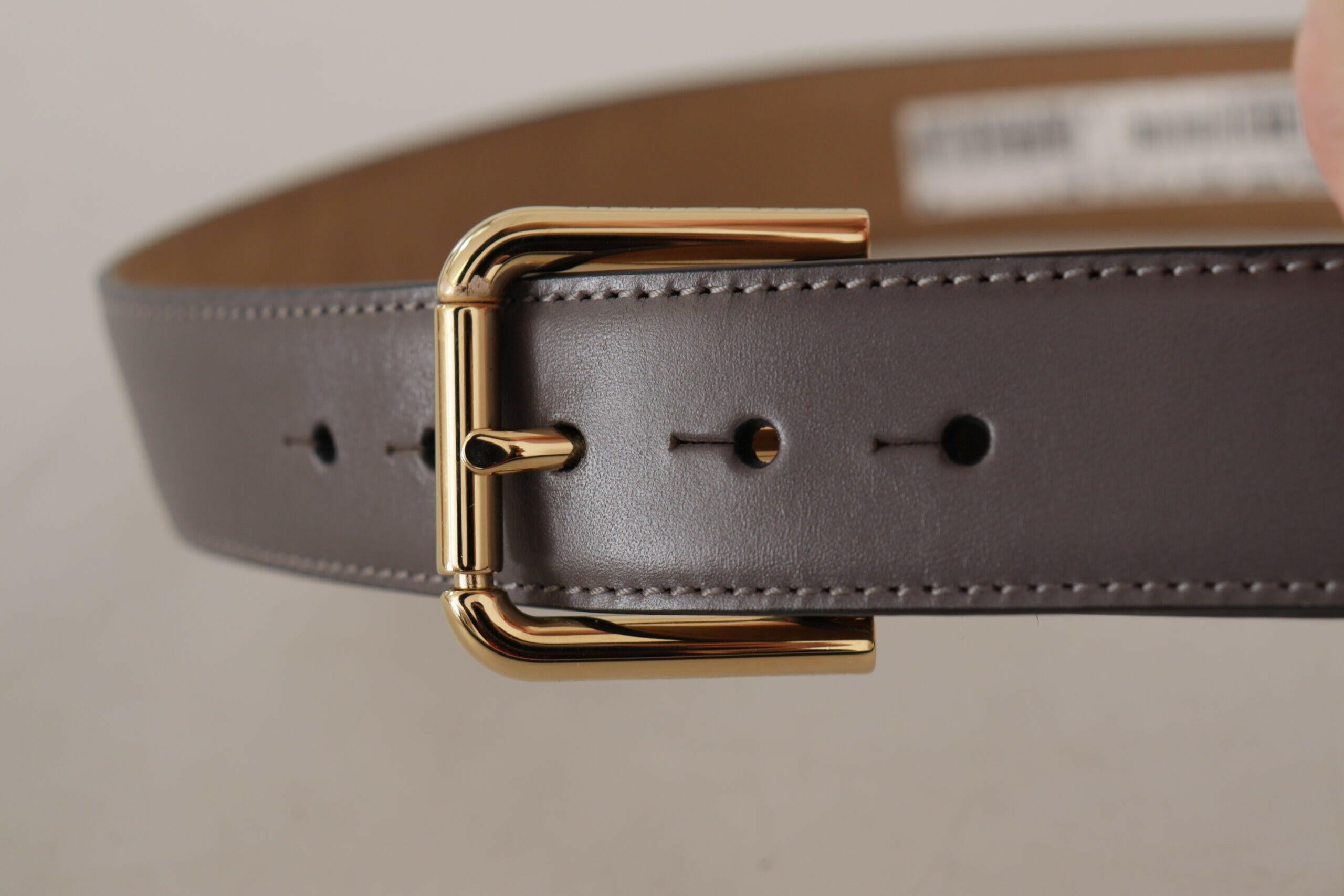 Dolce & Gabbana Gray Calfskin Leather Gold Metal Logo Buckle Belt -   -  Dolce & Gabbana. Dolce & Gabbana Gray Calfskin Leather Gold Metal Logo Buckle Belt -   -  Dolce & Gabbana.