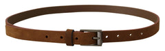 Dolce & Gabbana Brown Logo Engraved Metal Waist Buckle Belt -   -  Dolce & Gabbana.