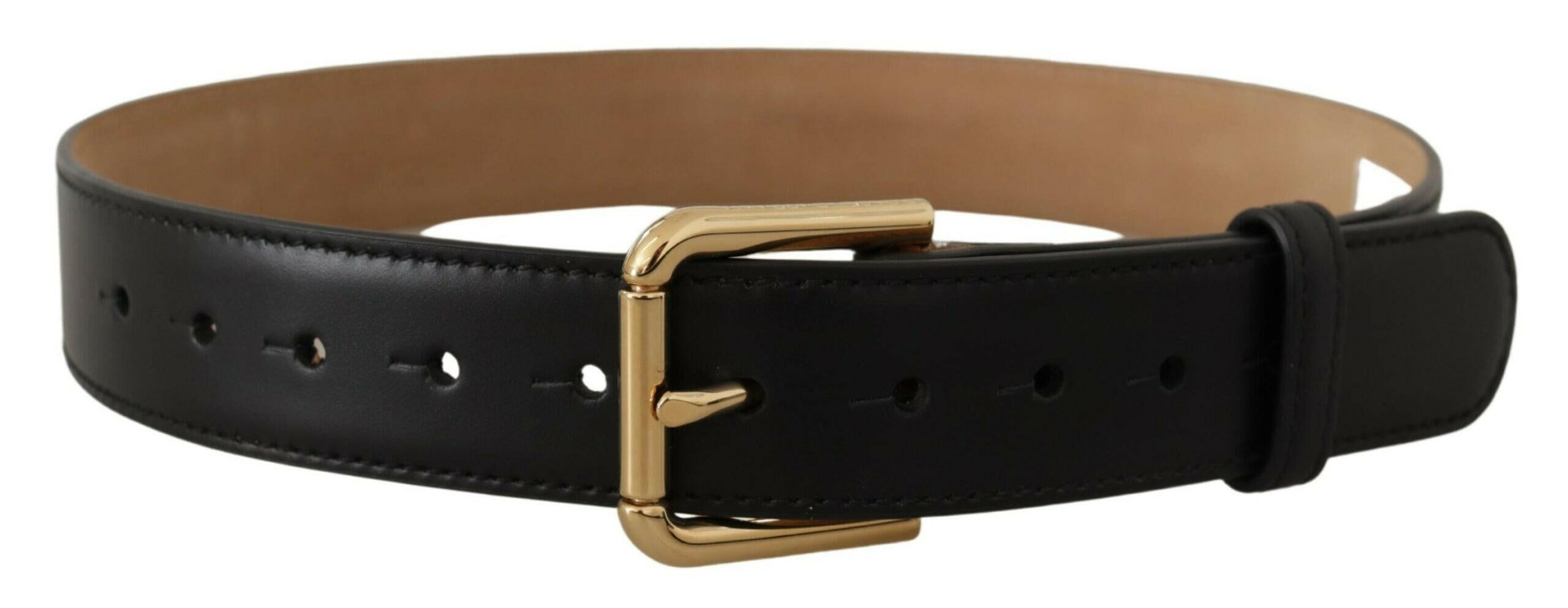 Dolce & Gabbana Black Solid Leather Classic Gold Waist Buckle Belt -   -  Dolce & Gabbana. Dolce & Gabbana Black Solid Leather Classic Gold Waist Buckle Belt -   -  Dolce & Gabbana.