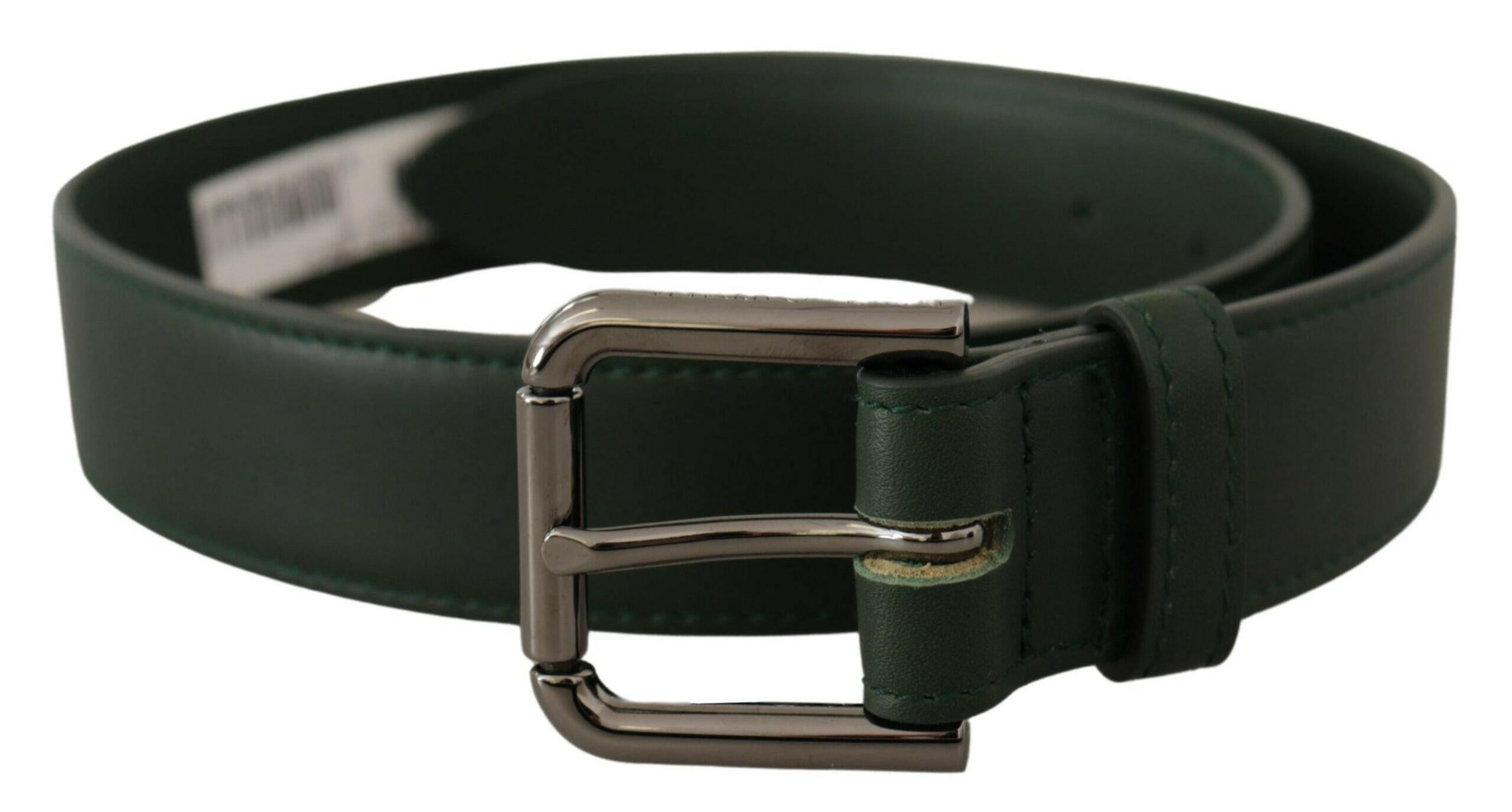 Dolce & Gabbana Army Green Leather Logo Metal Waist Buckle Belt -   -  Dolce & Gabbana.