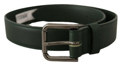 Dolce & Gabbana Army Green Leather Logo Metal Waist Buckle Belt -   -  Dolce & Gabbana.
