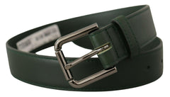 Dolce & Gabbana Army Green Leather Logo Metal Waist Buckle Belt -   -  Dolce & Gabbana.