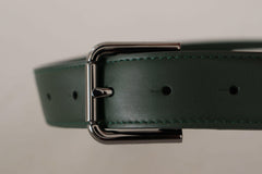 Dolce & Gabbana Army Green Leather Logo Metal Waist Buckle Belt -   -  Dolce & Gabbana.