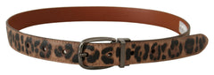 Dolce & Gabbana Brown Leopard Embossed Leather Buckle Belt -   -  Dolce & Gabbana.