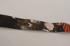 Dolce & Gabbana Multicolor Wide Leather Floral Gold Metal Buckle Belt -   -  Dolce & Gabbana.