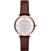 Emporio Armani Elegant Bordeaux Leather Watch for Women -   -  Emporio Armani.
