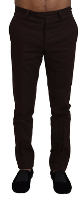 BENCIVENGA Brown Cotton Tapered Formal Men Pants -   -  BENCIVENGA.