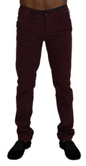 CYCLE Maroon Cotton Stretch Skinny Casual Men Pants -   -  CYCLE.