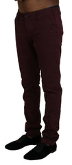 CYCLE Maroon Cotton Stretch Skinny Casual Men Pants -   -  CYCLE.