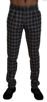 BENCIVENGA Gray Checkered Slim Fit Men Pants -   -  BENCIVENGA.