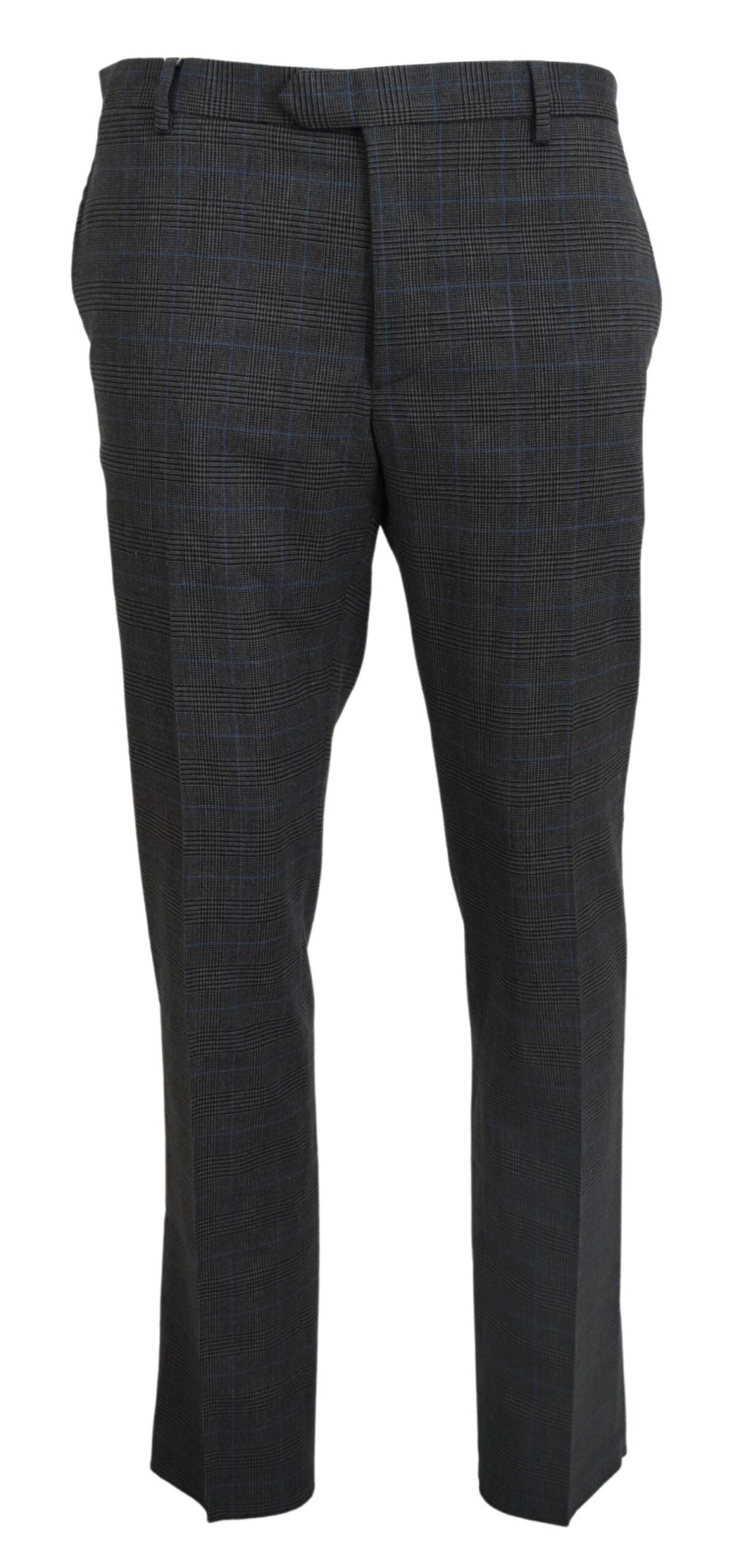 BENCIVENGA Gray Checkered Wool Dress Formal Pants -   -  BENCIVENGA.