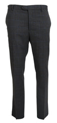 BENCIVENGA Gray Checkered Wool Dress Formal Pants -   -  BENCIVENGA.