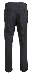 BENCIVENGA Gray Checkered Wool Dress Formal Pants -   -  BENCIVENGA.