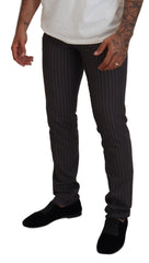 BENCIVENGA Brown Stripes Slim Fit Men Pants -   -  BENCIVENGA.