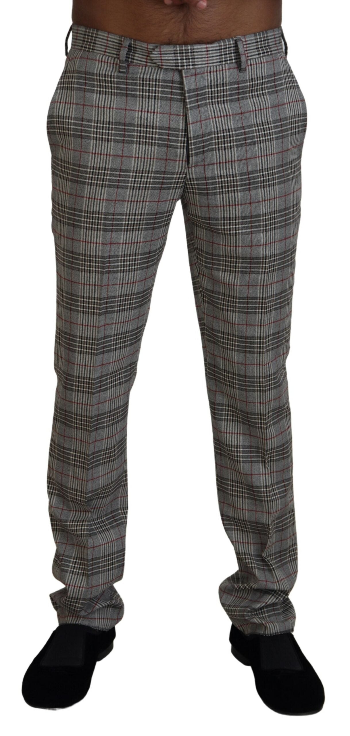 BENCIVENGA Gray Checkered Skinny Men Pants -   -  BENCIVENGA.