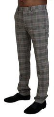 BENCIVENGA Gray Checkered Skinny Men Pants -   -  BENCIVENGA.