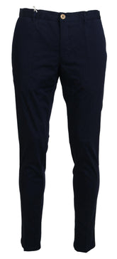 Domenico Tagliente Dark Blue Cotton Skinny Men Pants -   -  Domenico Tagliente.
