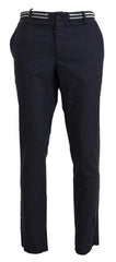 Domenico Tagliente Black Polyester Tapered Dress Pants -   -  Domenico Tagliente.