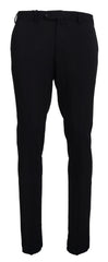 Domenico Tagliente Black Polyester Tapered Dress Pants -   -  Domenico Tagliente.