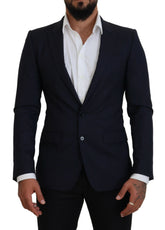 Dolce & Gabbana Blue Wool Slim Fit Formal Coat Blazer -   -  Dolce & Gabbana.