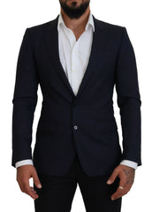 Dolce & Gabbana Blue Wool Slim Fit Formal Coat Blazer -   -  Dolce & Gabbana.