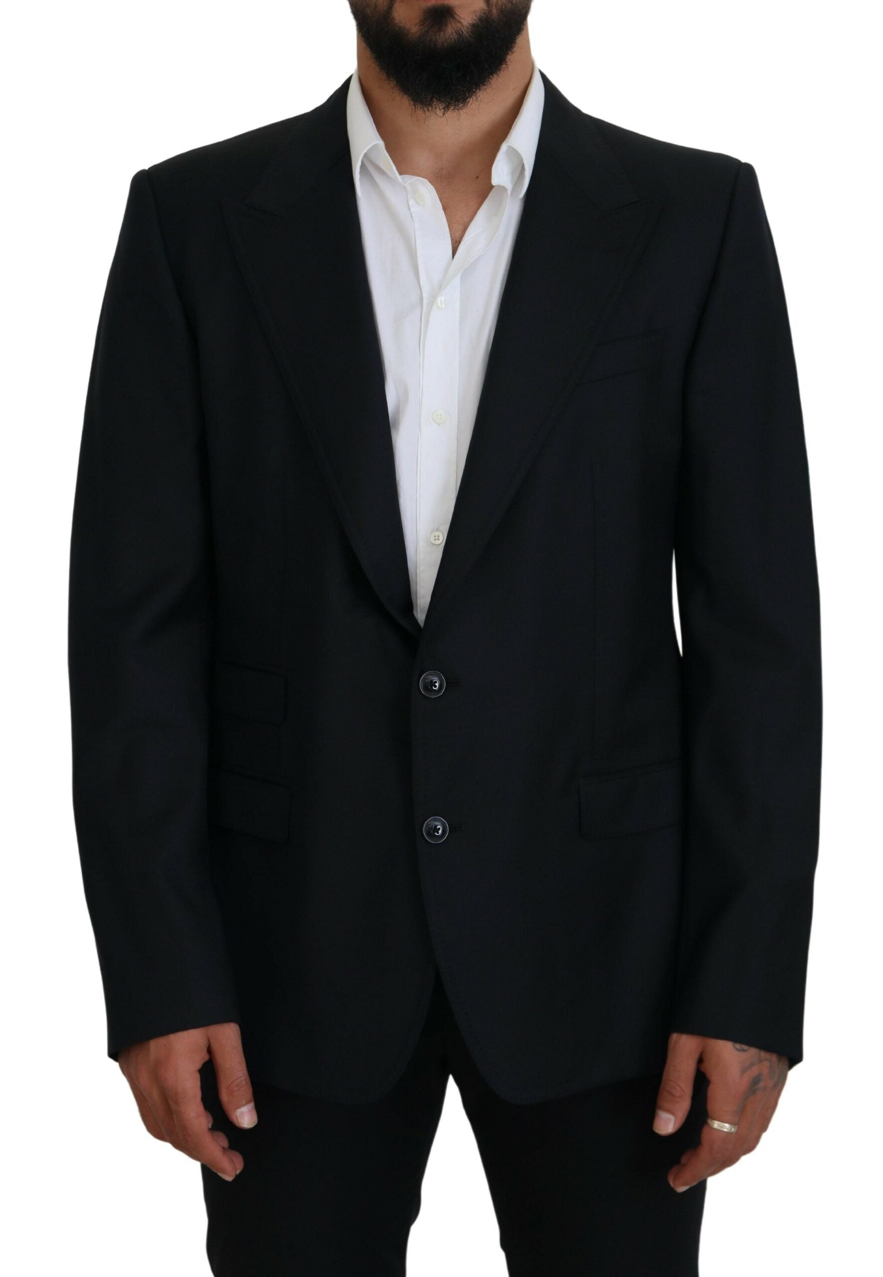 Dolce & Gabbana Dark Blue Wool Formal Sicilia Blazer -   -  Dolce & Gabbana.