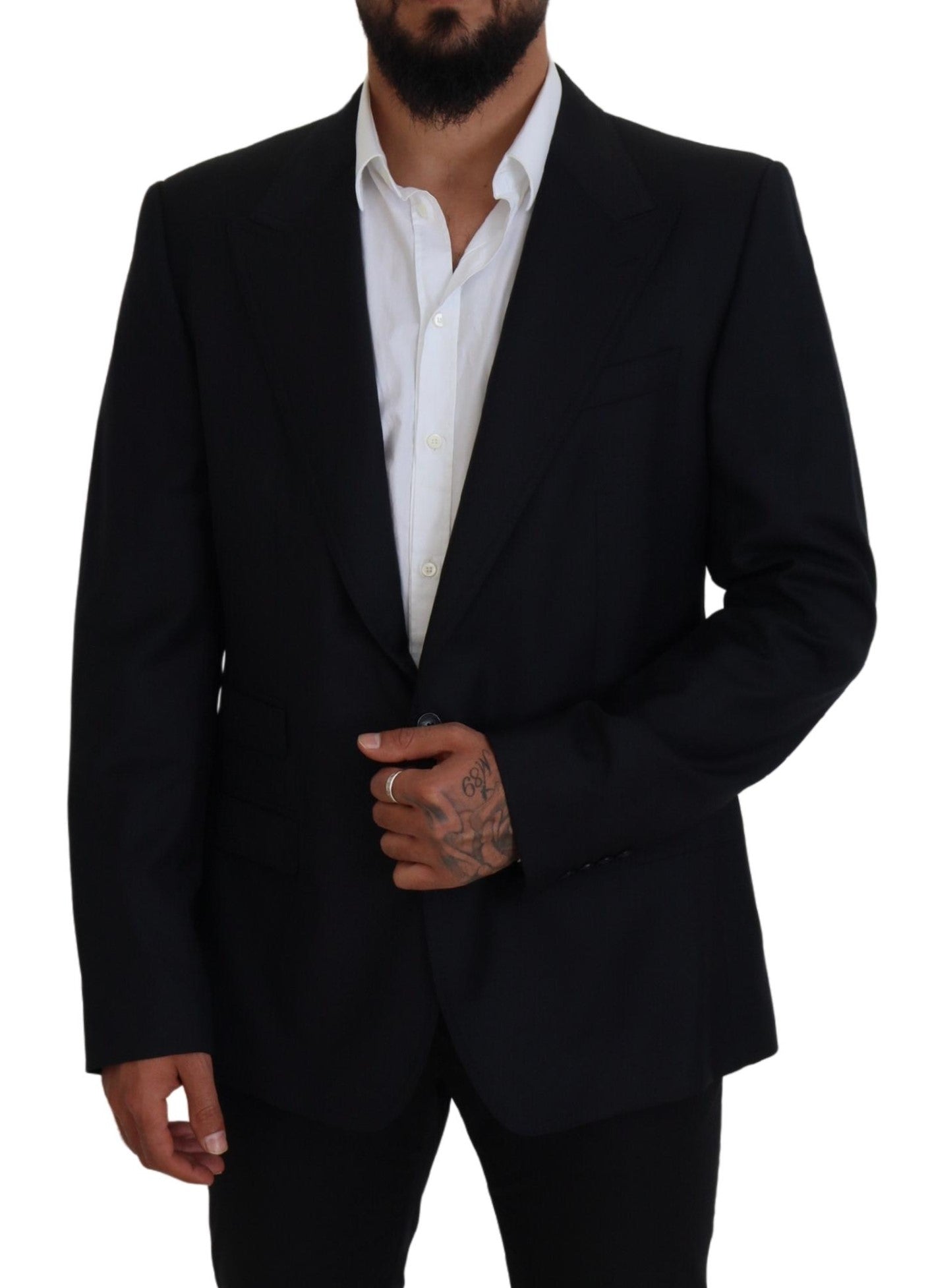 Dolce & Gabbana Dark Blue Wool Formal Sicilia Blazer -   -  Dolce & Gabbana. Dolce & Gabbana Dark Blue Wool Formal Sicilia Blazer -   -  Dolce & Gabbana.