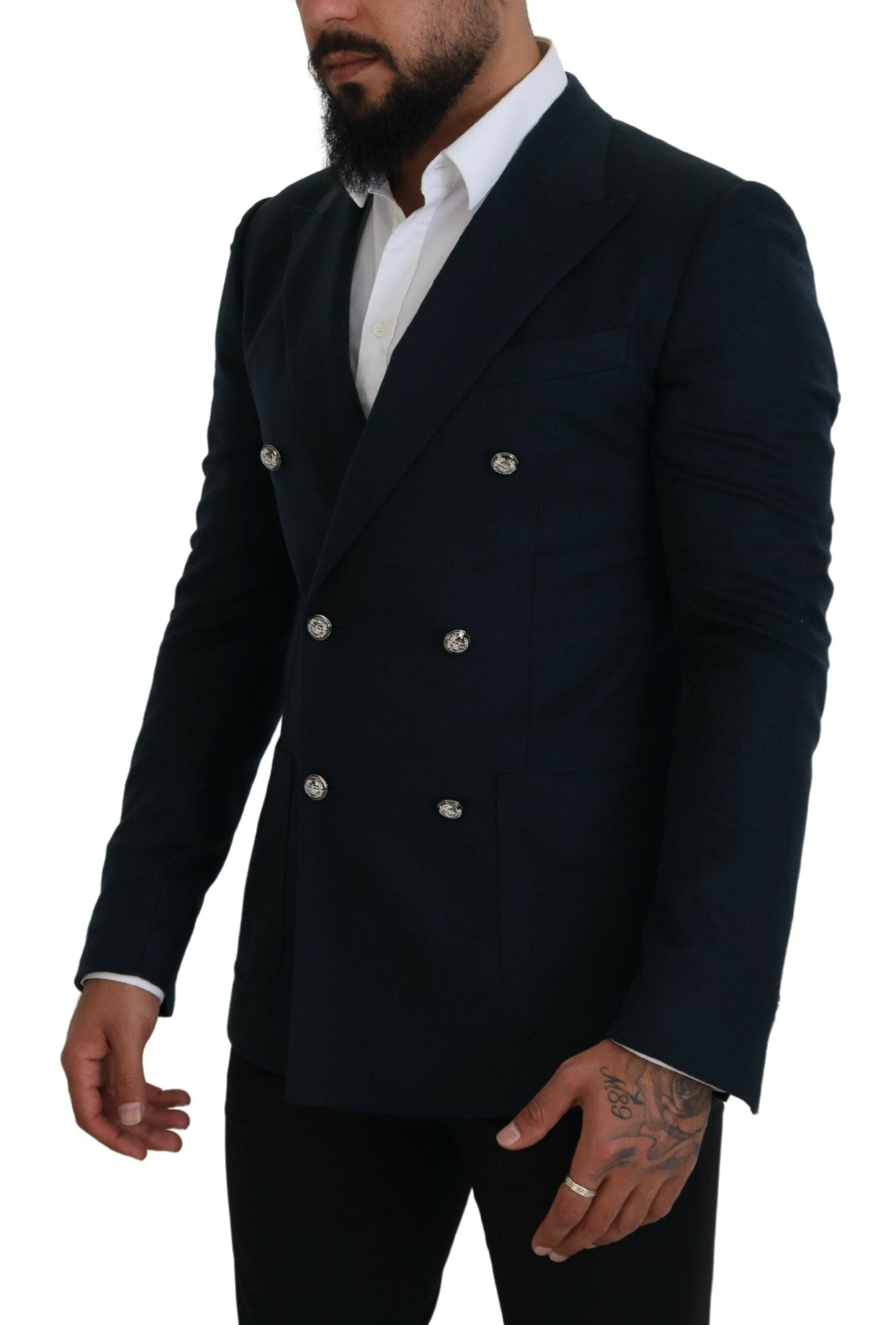 Dolce & Gabbana Blue Double Breasted Formal Coat Blazer -   -  Dolce & Gabbana. Dolce & Gabbana Blue Double Breasted Formal Coat Blazer -   -  Dolce & Gabbana.