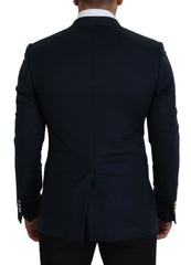Dolce & Gabbana Blue Double Breasted Formal Coat Blazer -   -  Dolce & Gabbana.
