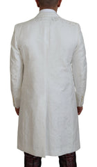 Dolce & Gabbana White Floral Brocade Trench Coat Jacket -   -  Dolce & Gabbana.