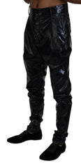 Dolce & Gabbana Black Shining Nylon Skinny Men Pants -   -  Dolce & Gabbana.
